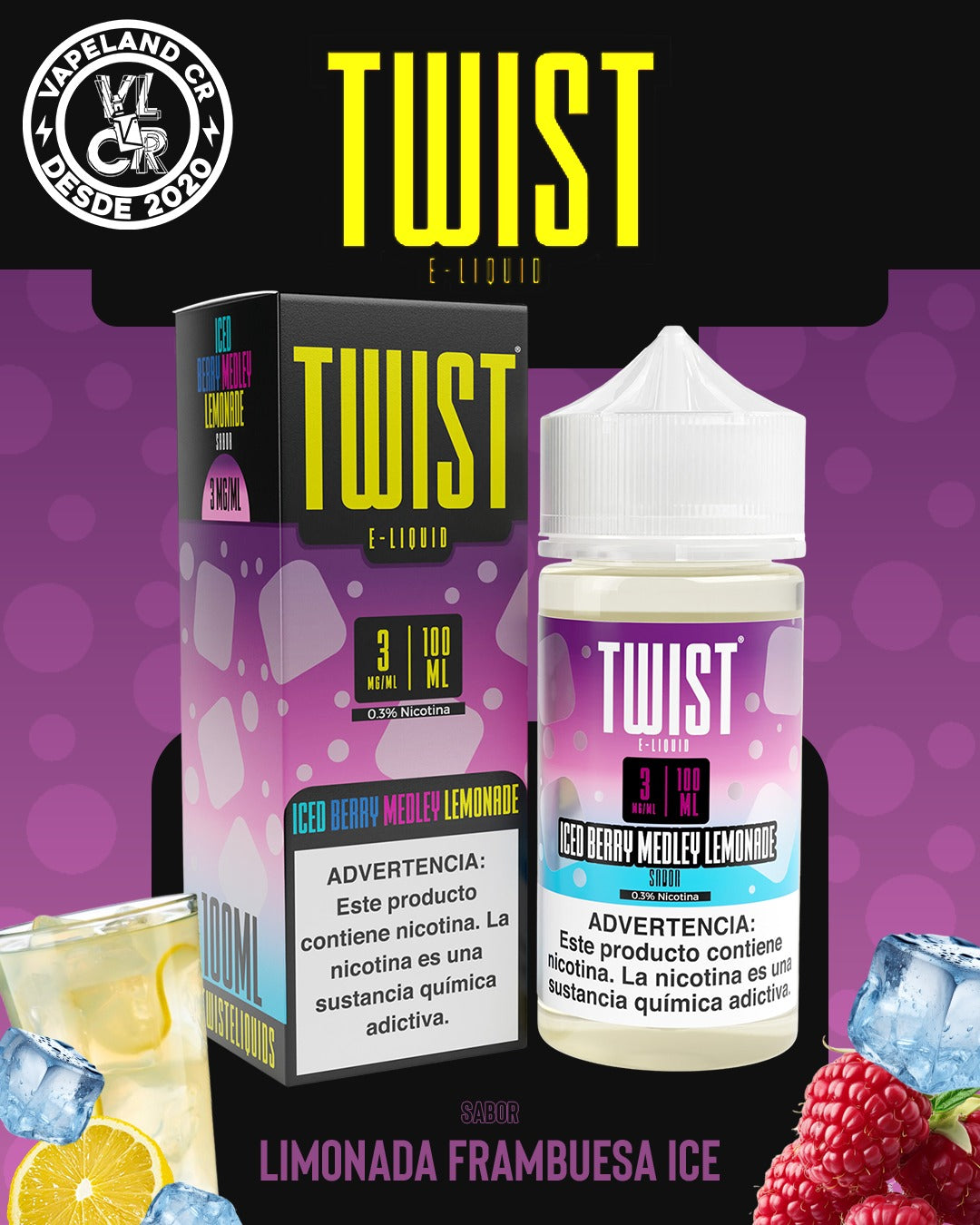 Twist Iced Berry Medley Lemonade 3mg y 6mg.