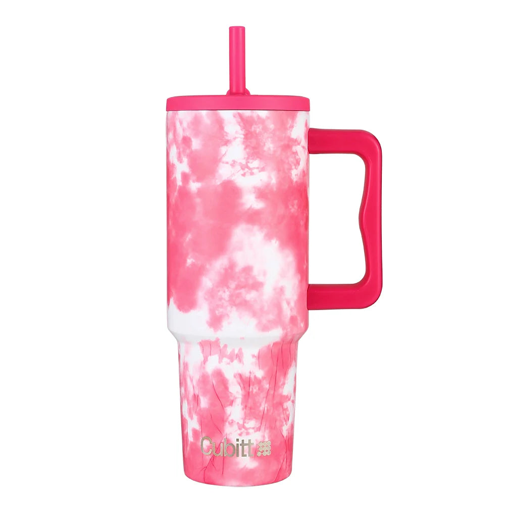 Vaso Térmico Cubitt Tumbler Rosado con Blanco.