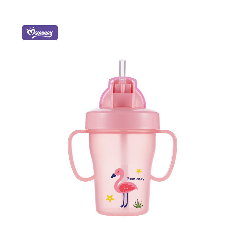 Vaso de Entrenamiento con Pajilla Rosado.