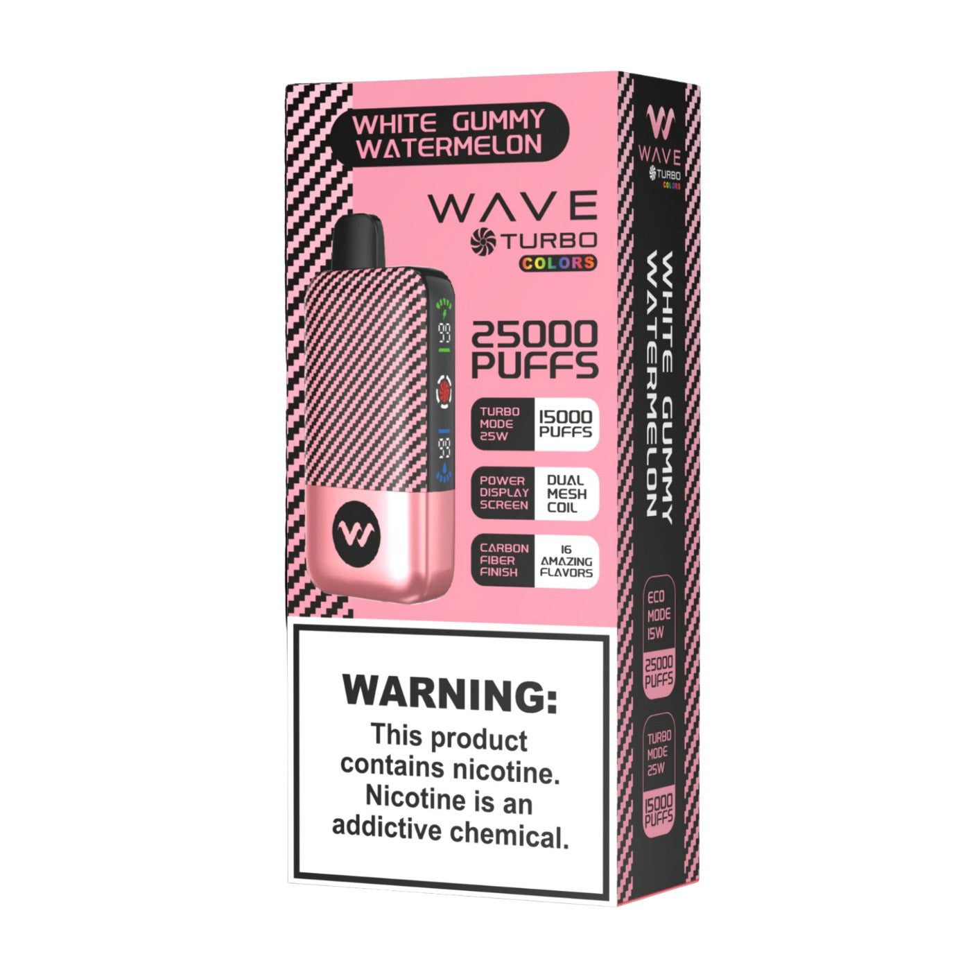 Wave Turbo White Gummy Watermelon 25000 puffs.