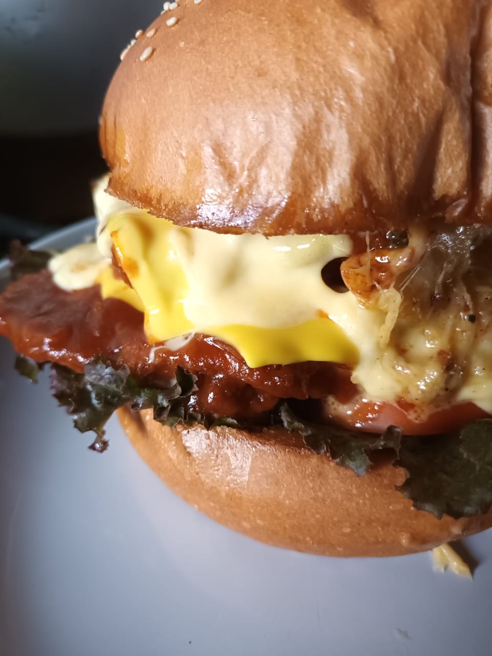 Hamburguesa pollo BBQ