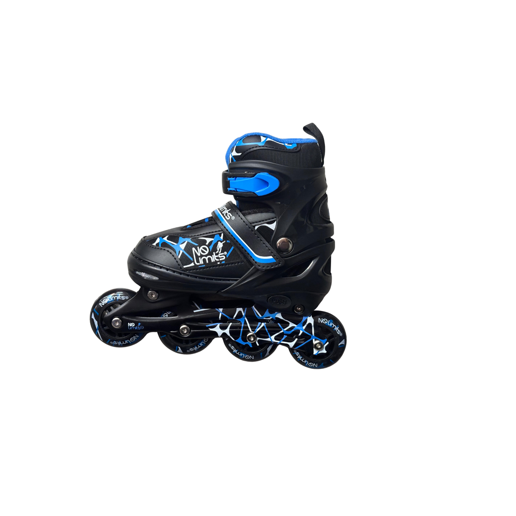 Patines en Línea Ajustables Azul con Negro Talla 33-37 No Limits.