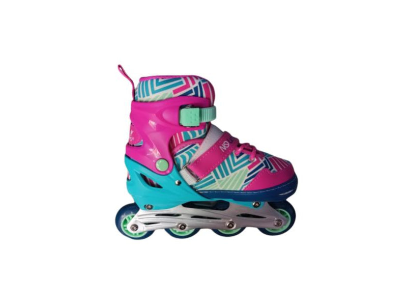 Patines en Línea Ajustables Azul con Rosado Talla 28-32 No Limits.