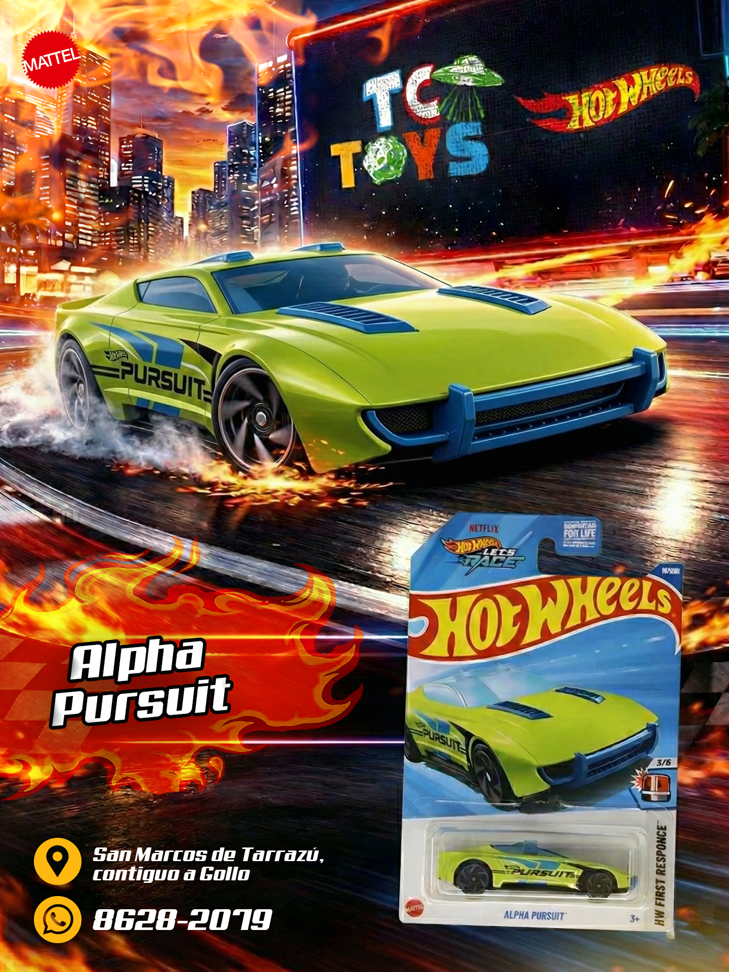 Hot Wheels Alpha Pursuit Verde.