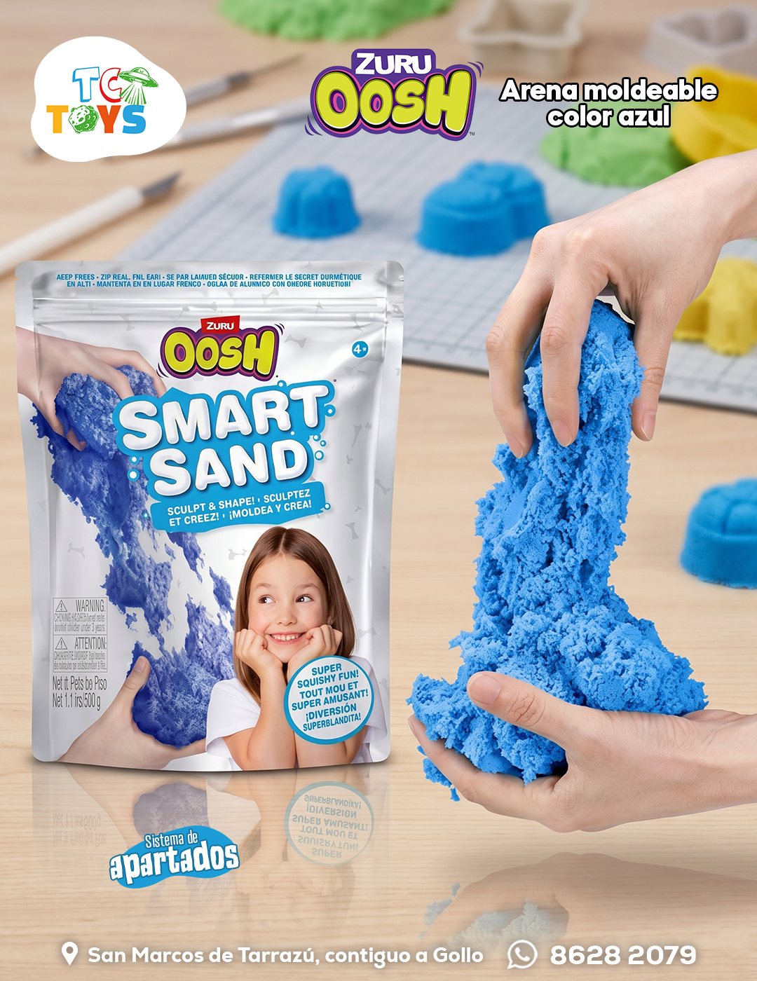 Arena Moldeable Zuru OOSH Smart Sand Azul.