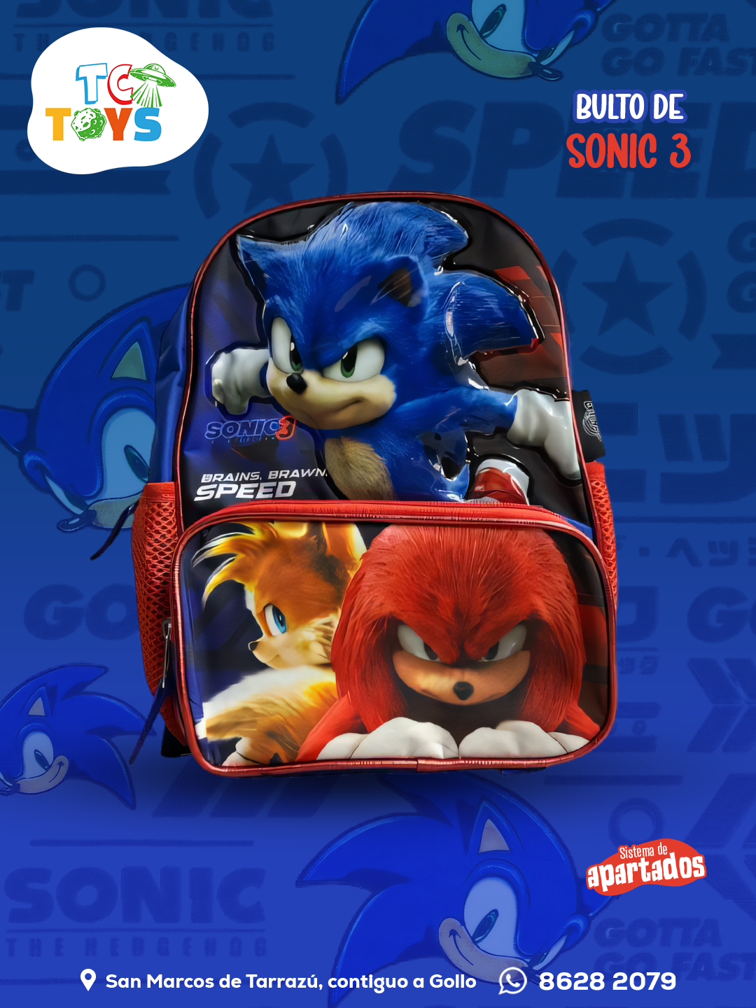 Bulto Pequeño Sonic 3.