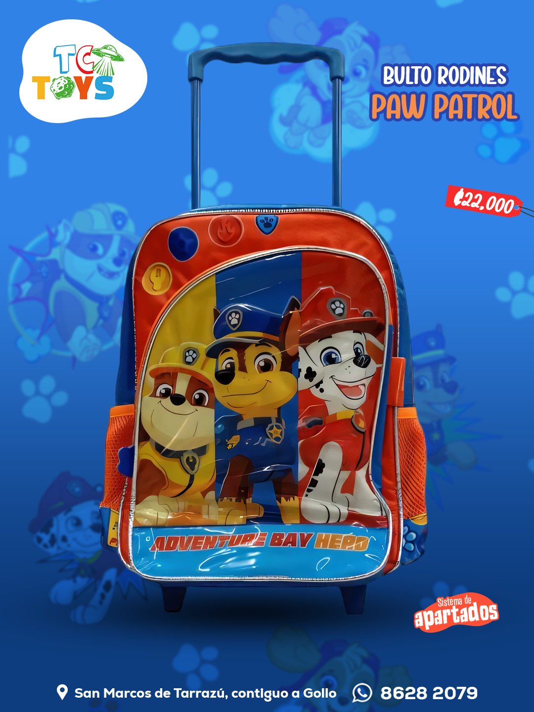 Bulto de Rodines Paw Patrol Spin Master.