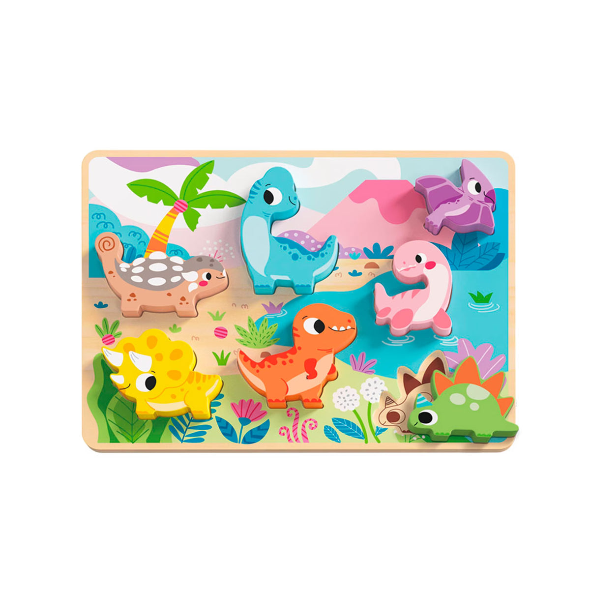Tookytoy Rompecabezas de Encajar de Dinosaurios.