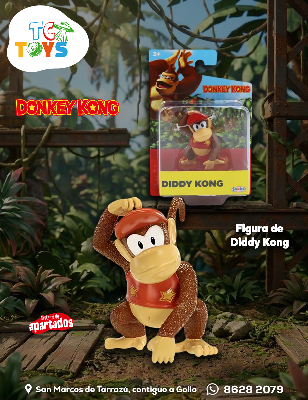Figura Donkey Kong Diddy Kong Jakks.