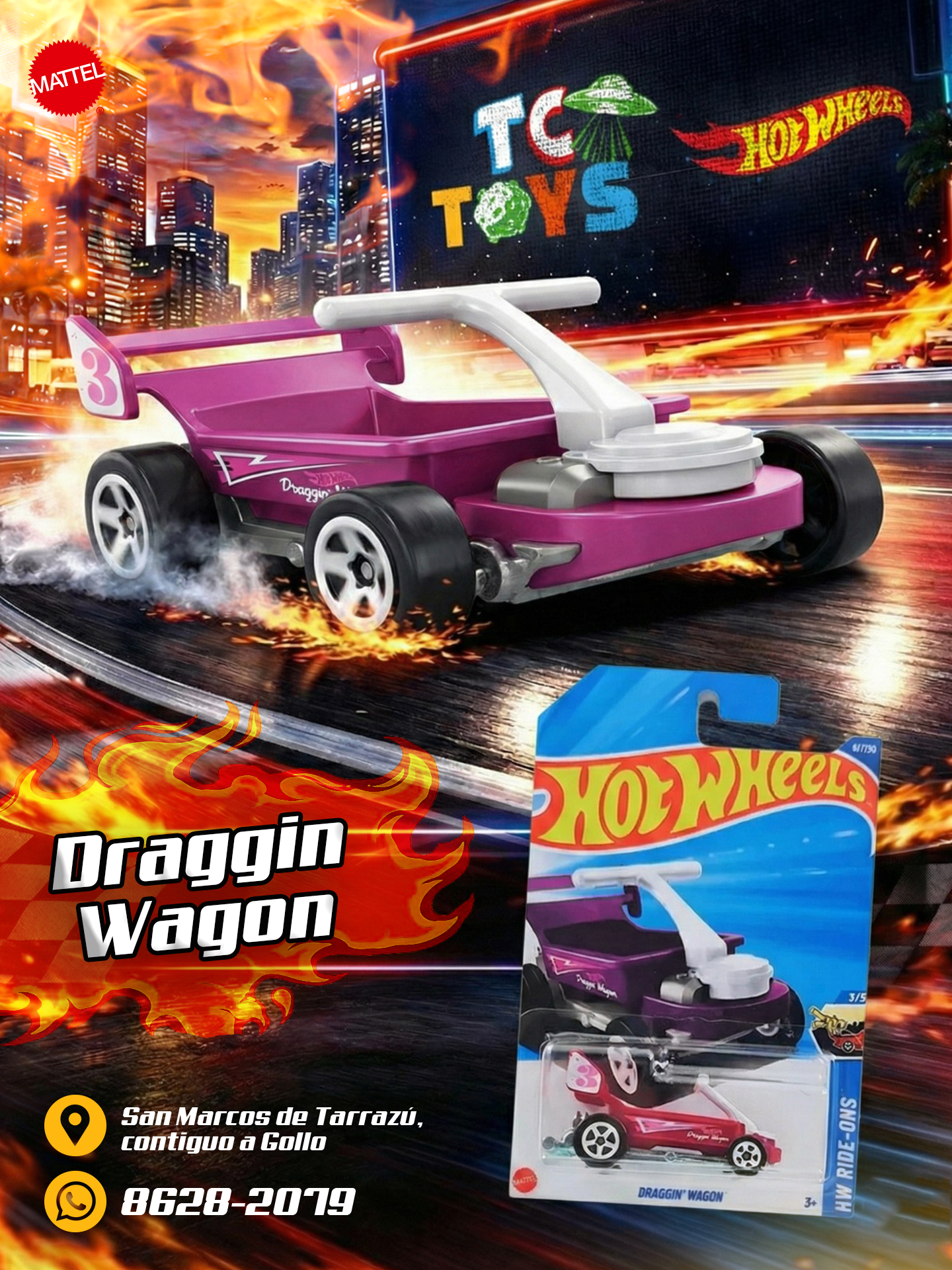 Hot Wheels Draggin Wagon Morado.