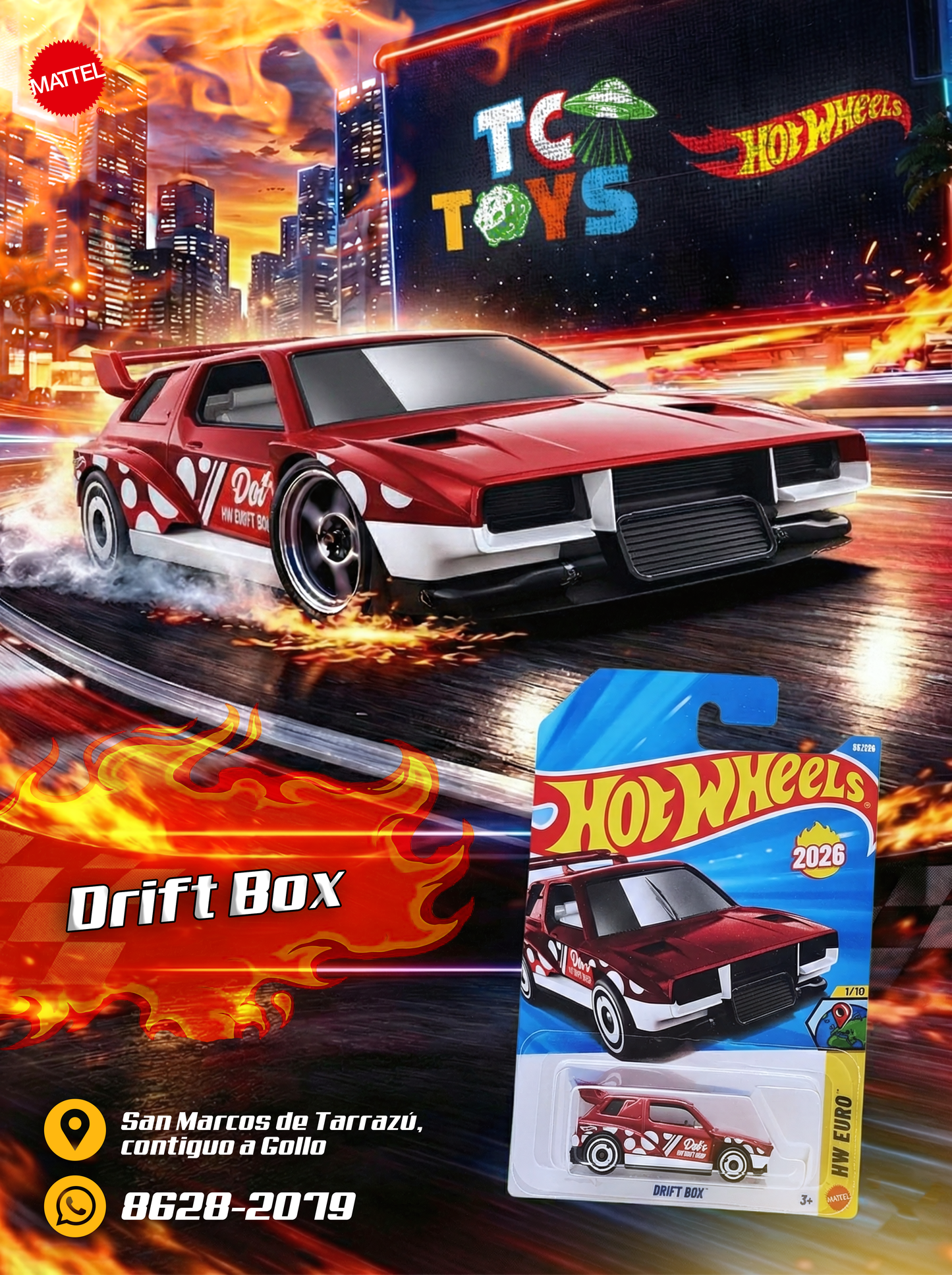 Hot Wheels Drift Box Rojo.