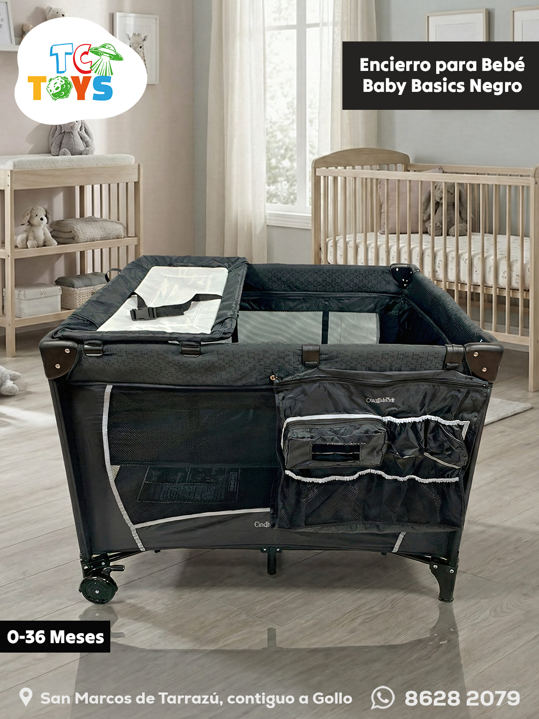 Encierro para Bebé con Cambiador Baby Basics Negro.