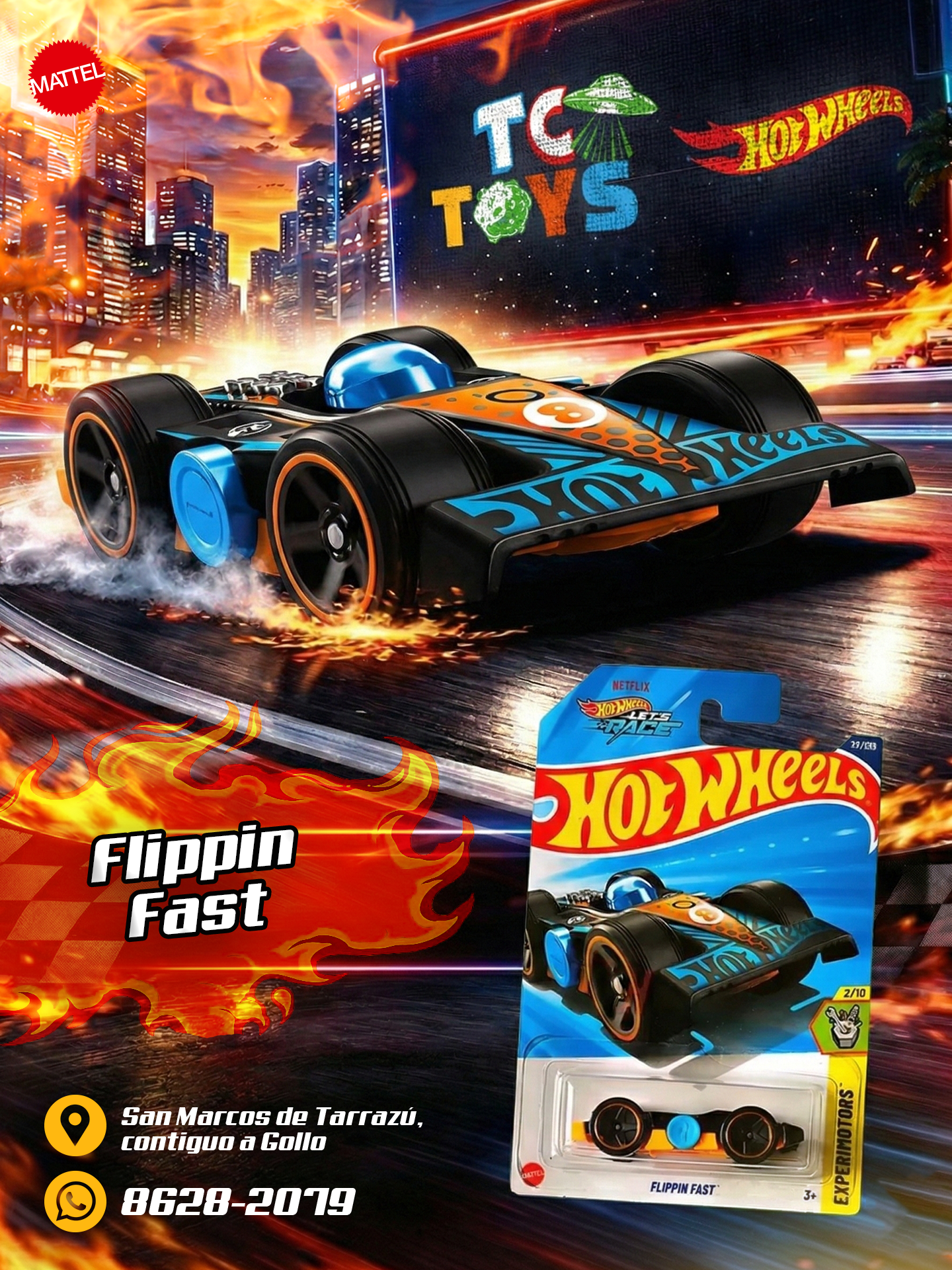 Hot Wheels Flippin Fast Negro.