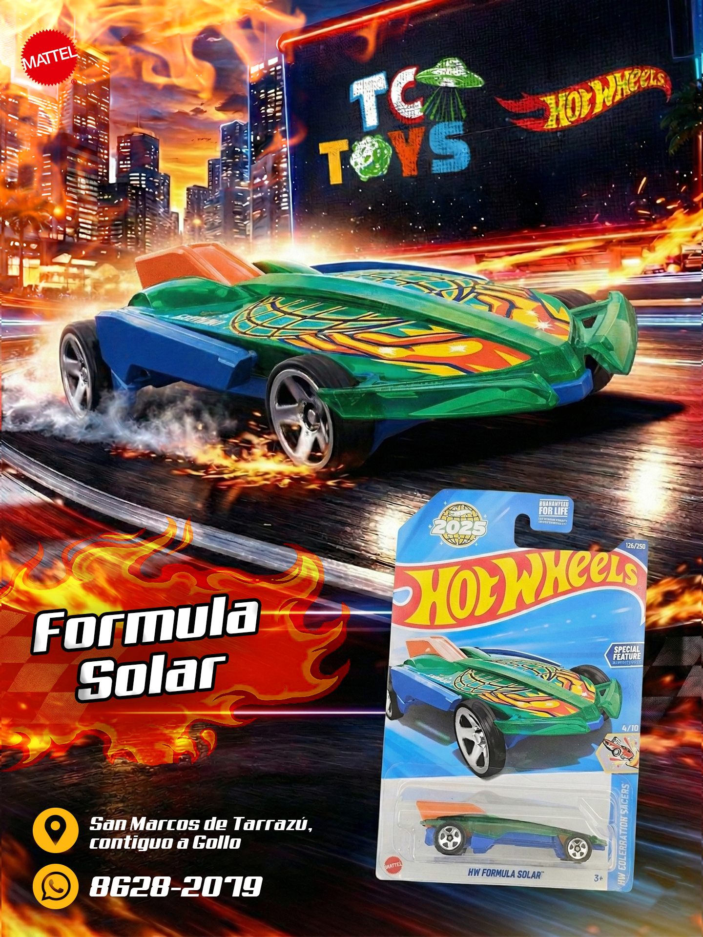 Hot Wheels HW Formula Solar Verde.