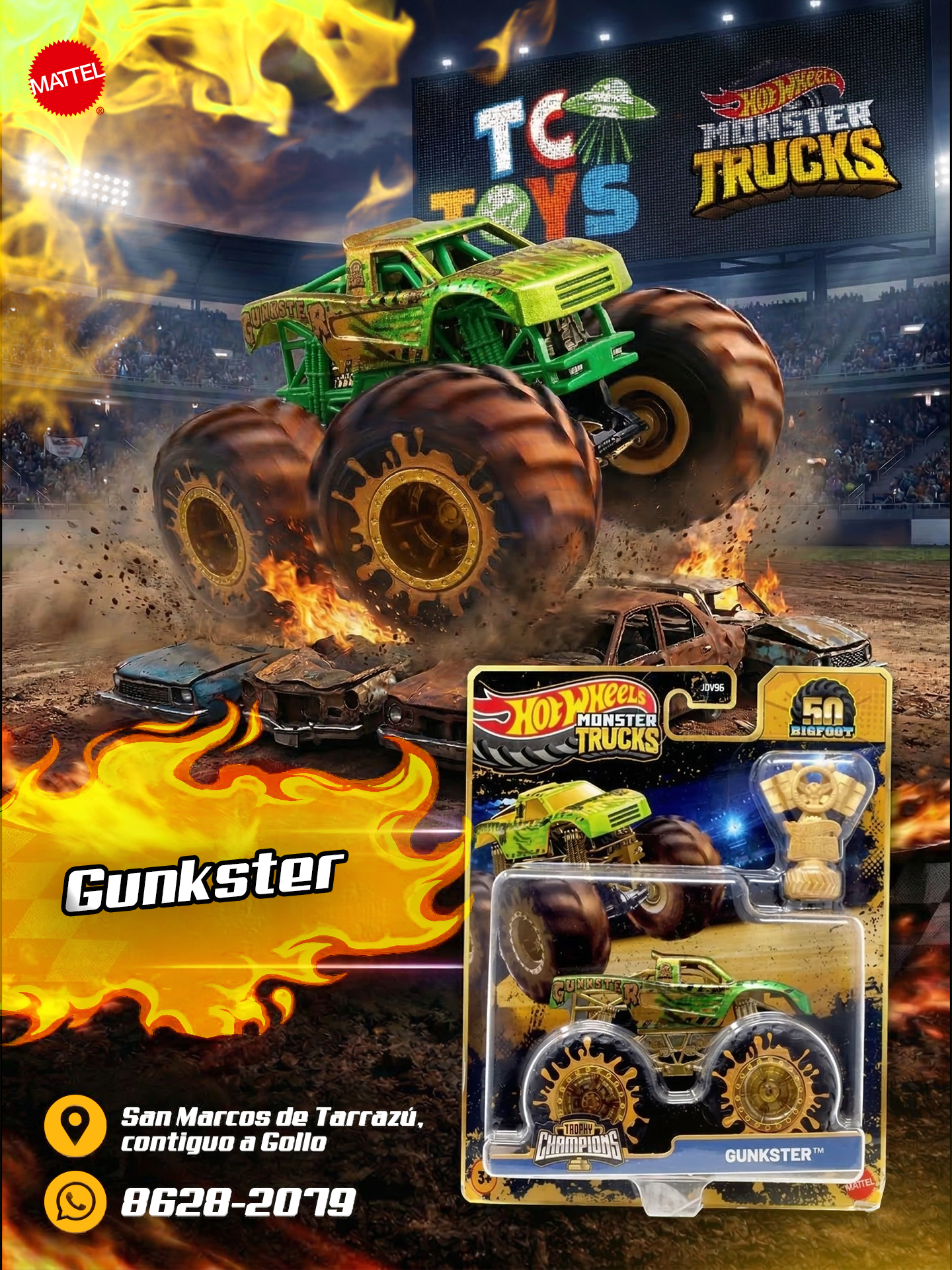 Hot Wheels Monster Trucks 50 Bigfoot Gunkster.