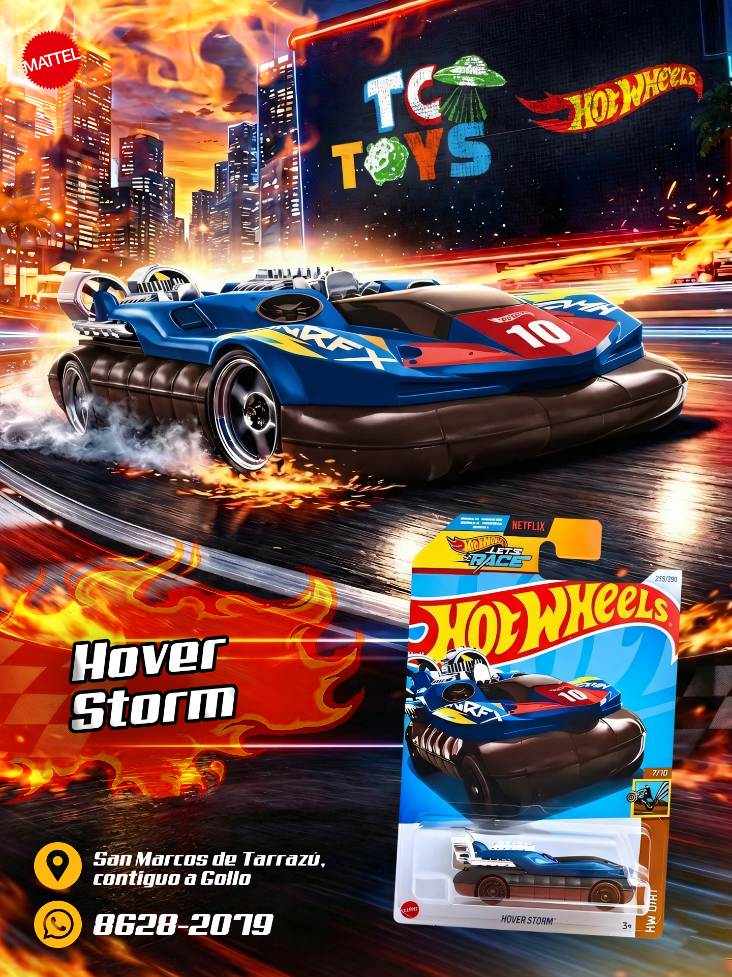 Hot Wheels Hover Storm Azul.