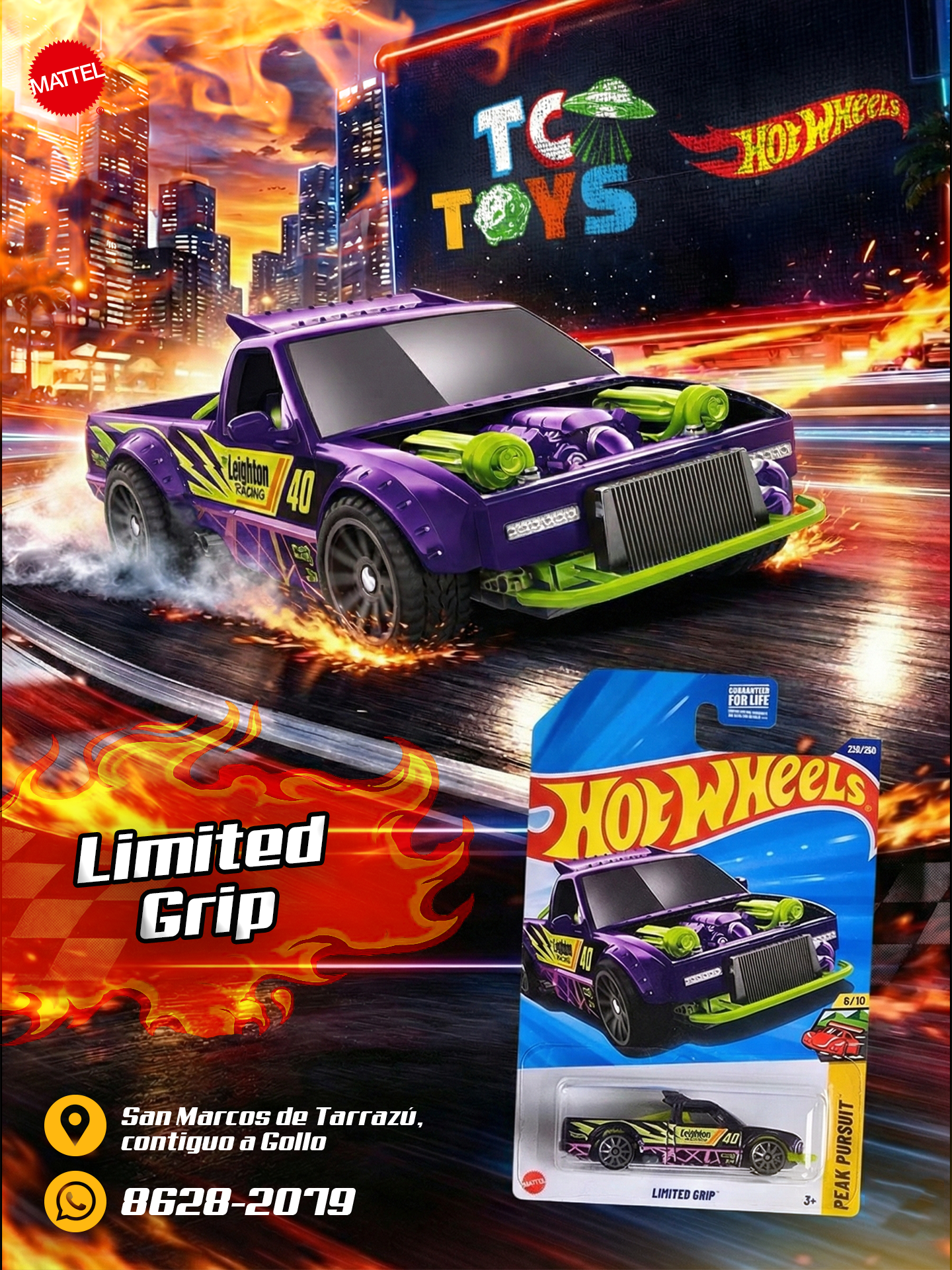 Hot Wheels Limited Grip Morado.