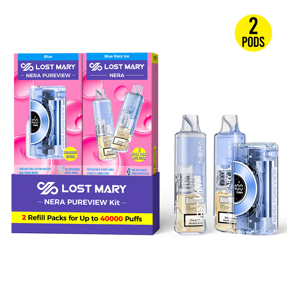 Lost Mary Nera40K Kit Blue Razz Ice 40000 puffs.