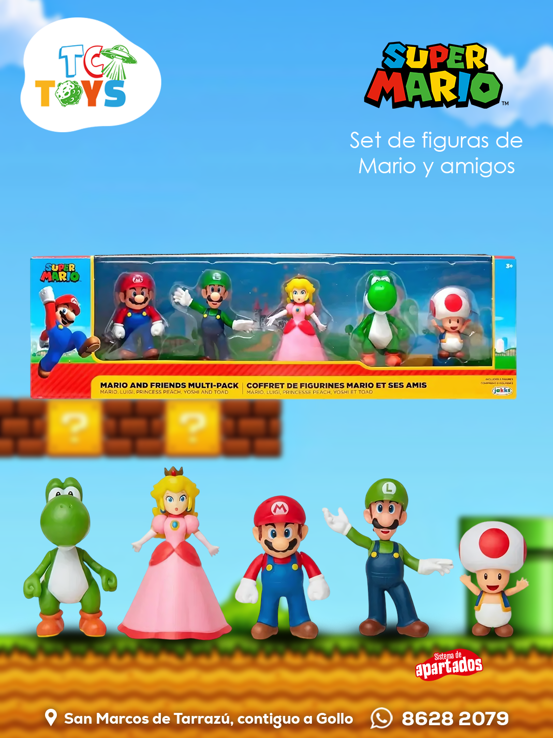 Set de Figuras Super Mario Mario y sus Amigos Jakks.