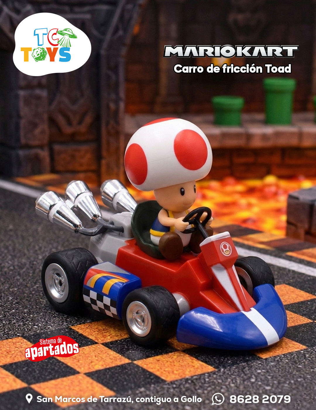 Carro Mario Kart de Fricción Toad.