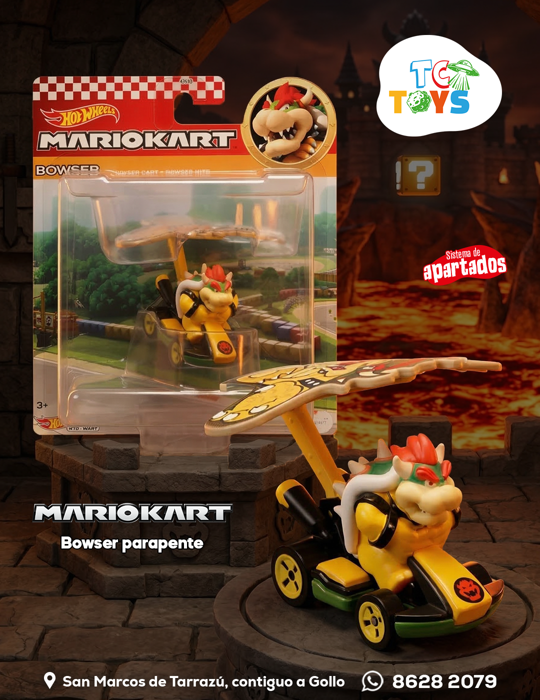 Hot Wheels Mario Kart Bowser Standard Kart Bowser Kite.