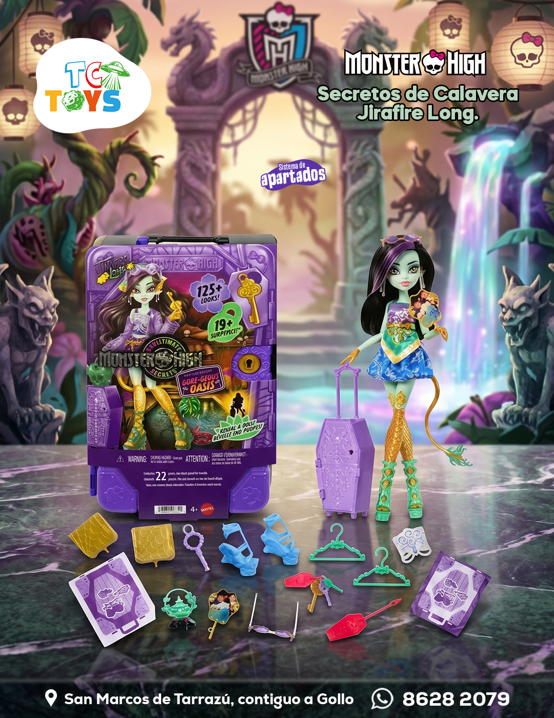 Monster High Secretos de Calavera Jirafire Long.