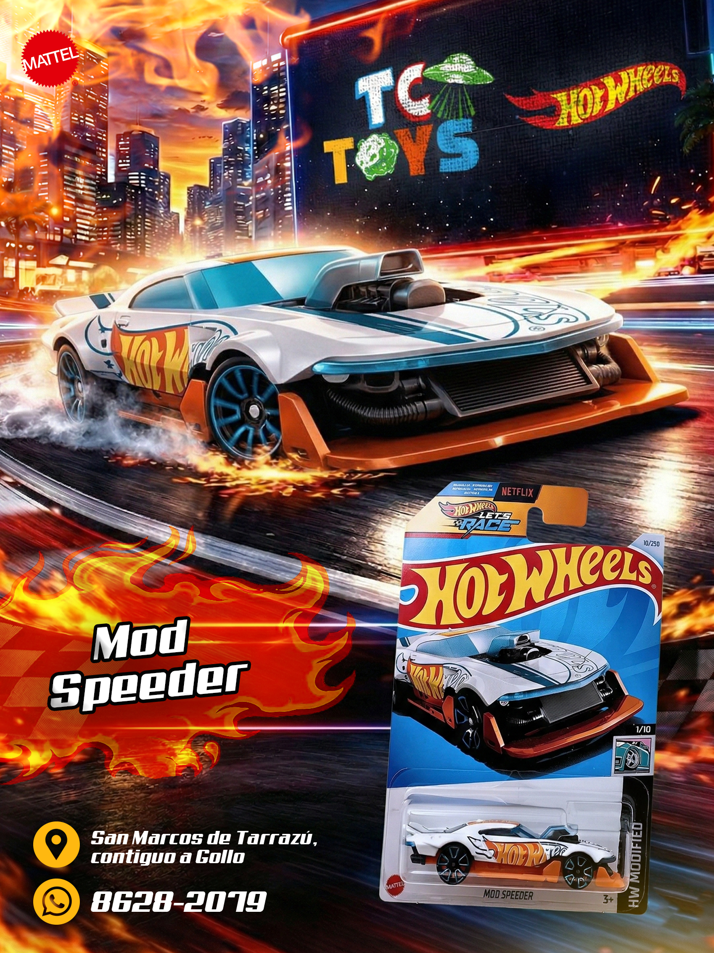 Hot Wheels Mod Speeder Blanco.