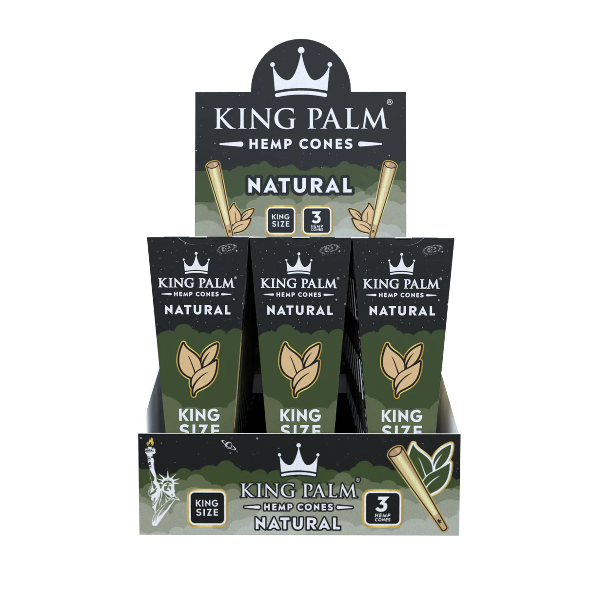 Set de 3 Conos King Palm Natural.
