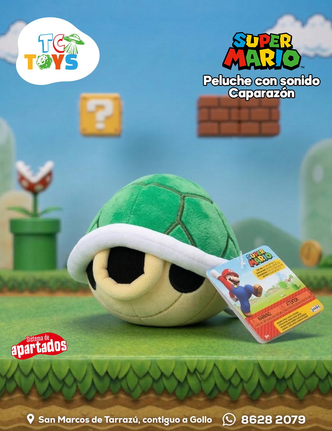 Peluche Super Mario Caparazón Verde con Sonido Jakks.