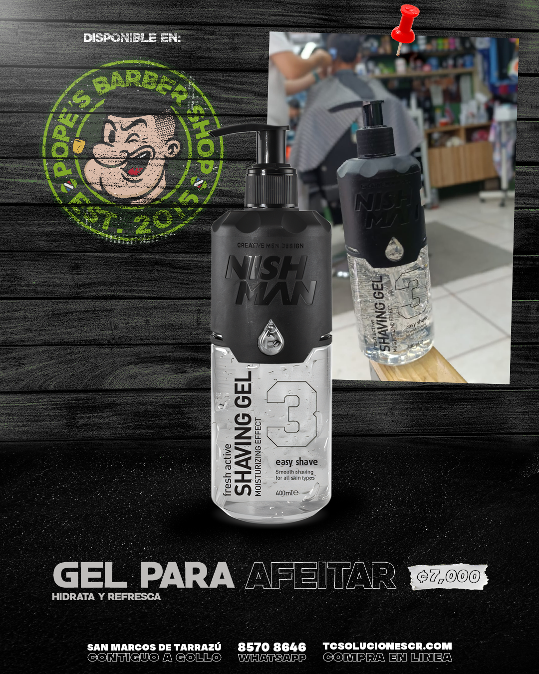 Gel para Afeitar Nish Man 3 Easy Shave.