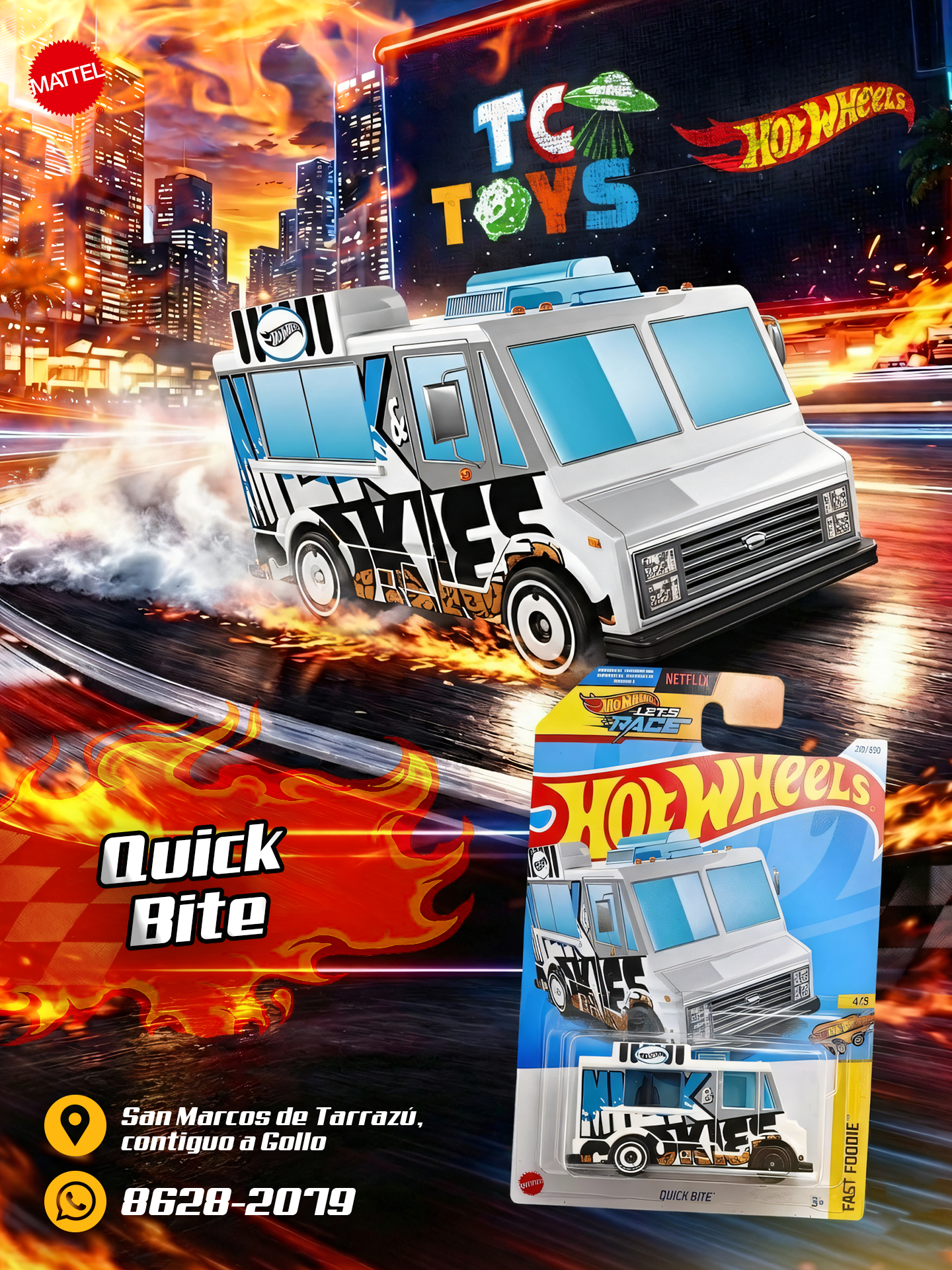 Hot Wheels Quick Bite Blanco.
