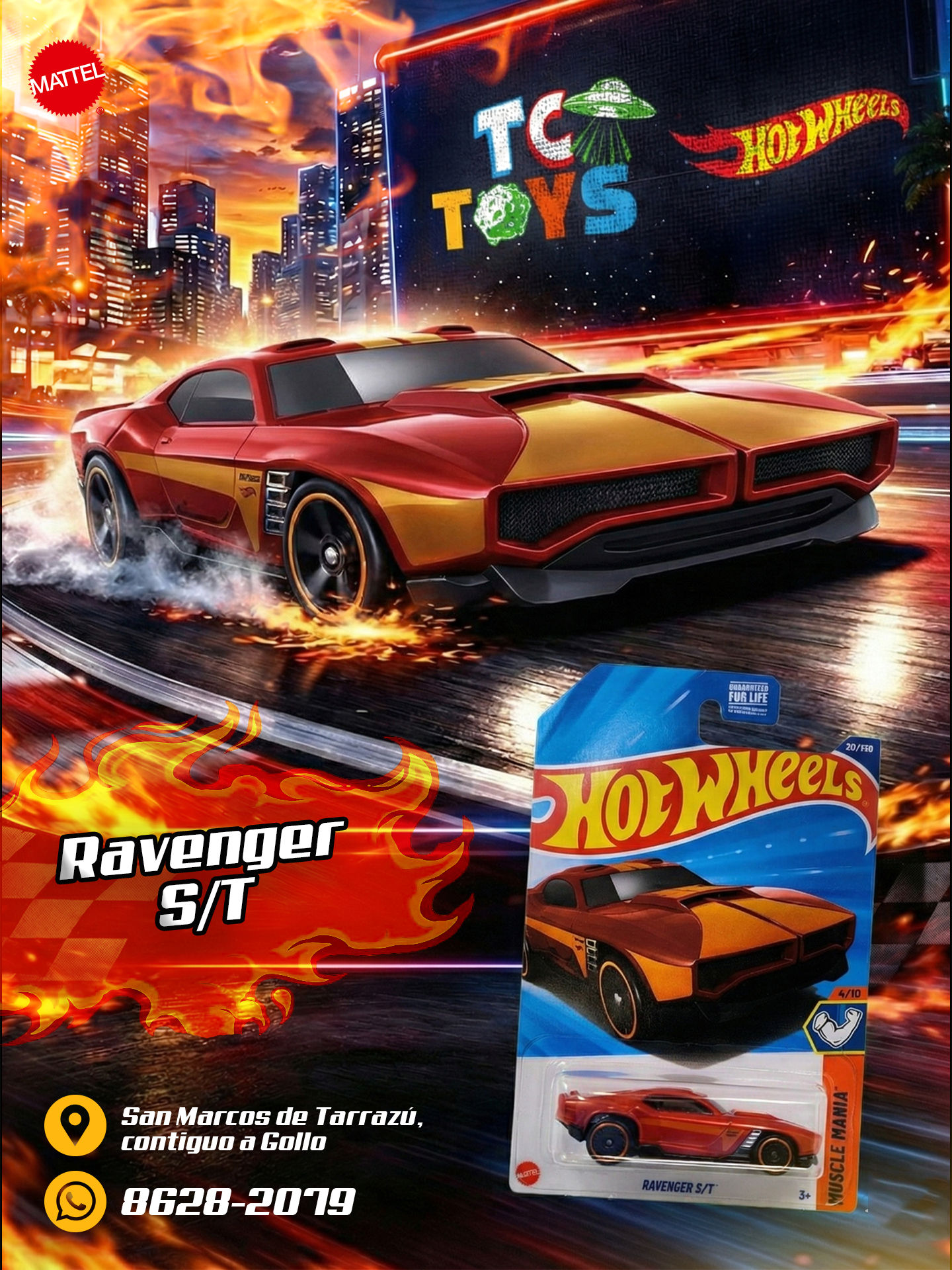 Hot Wheels Ravenger S/T Rojo.