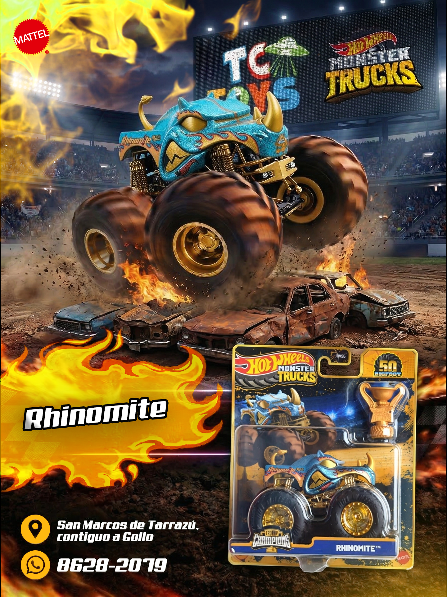 Hot Wheels Monster Trucks 50 Bigfoot Rhinomite.