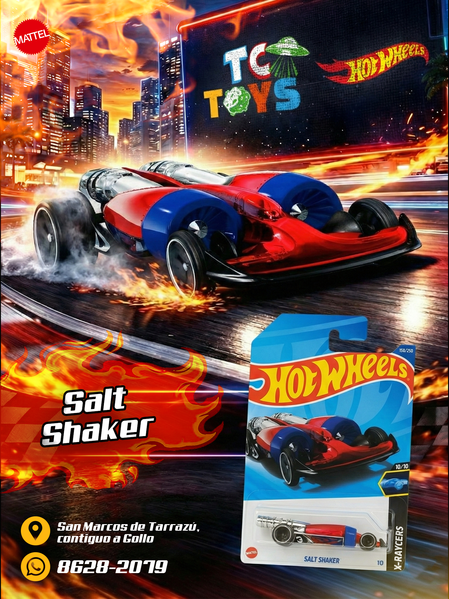 Hot Wheels Salt Shaker Rojo.