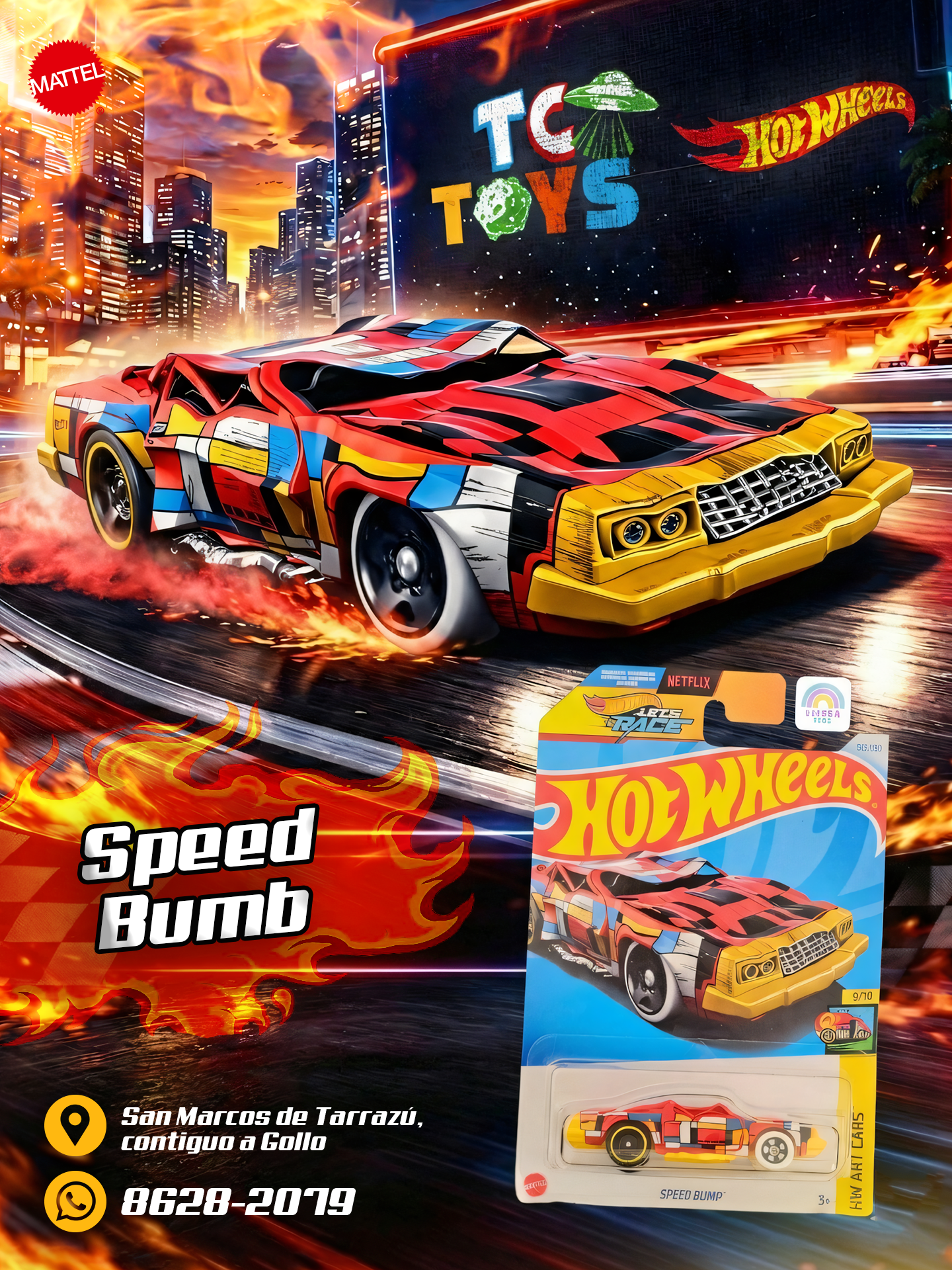 Hot Wheels Speed Bump Rojo.