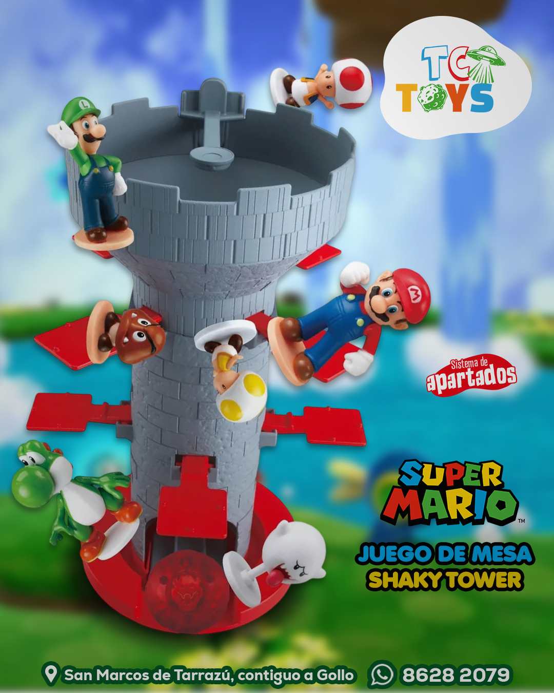 Juego de Mesa Super Mario Sopla la Torre Haky Epoch Games.