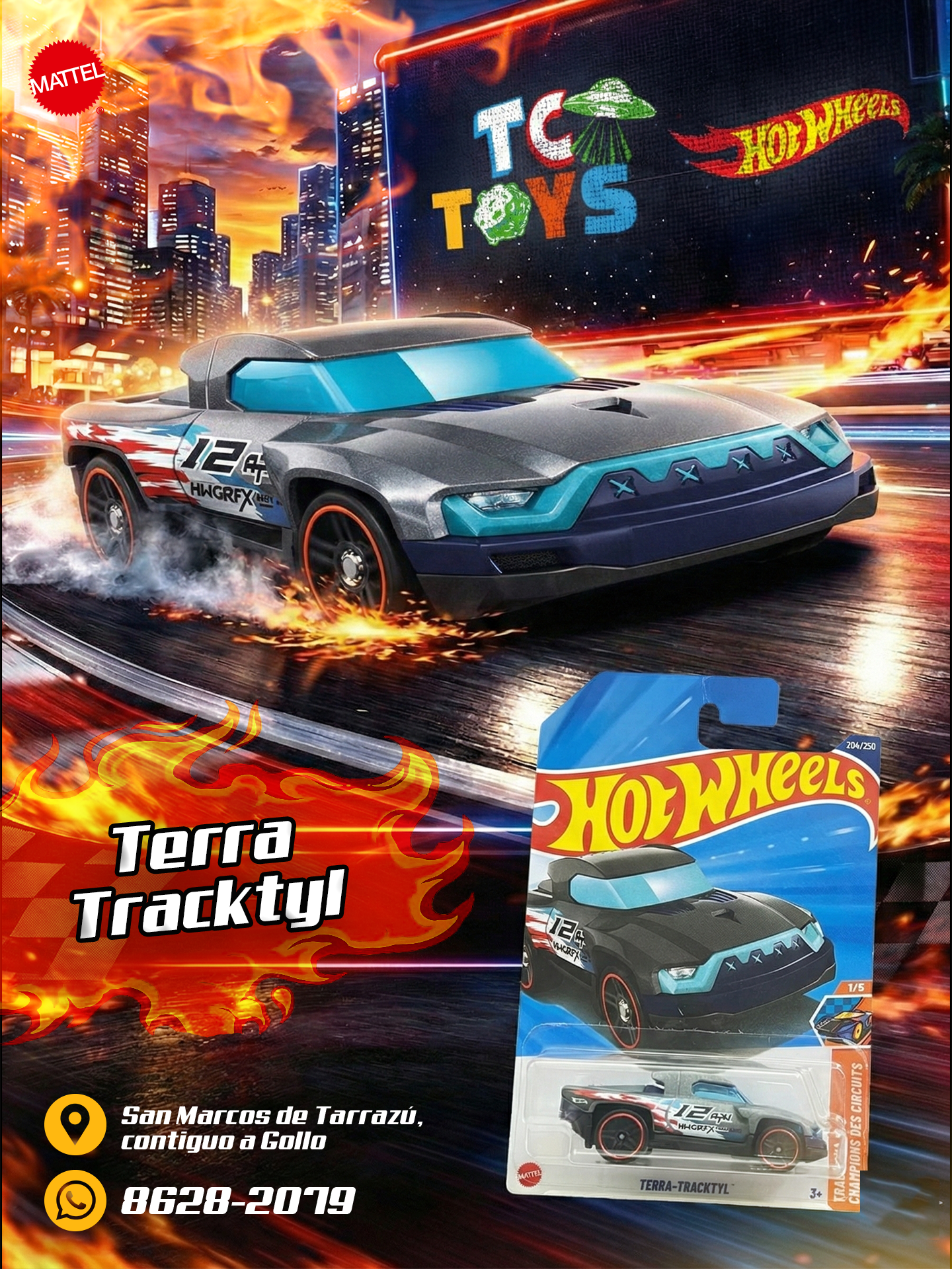 Hot Wheels Terra-Tracktyl Gris.