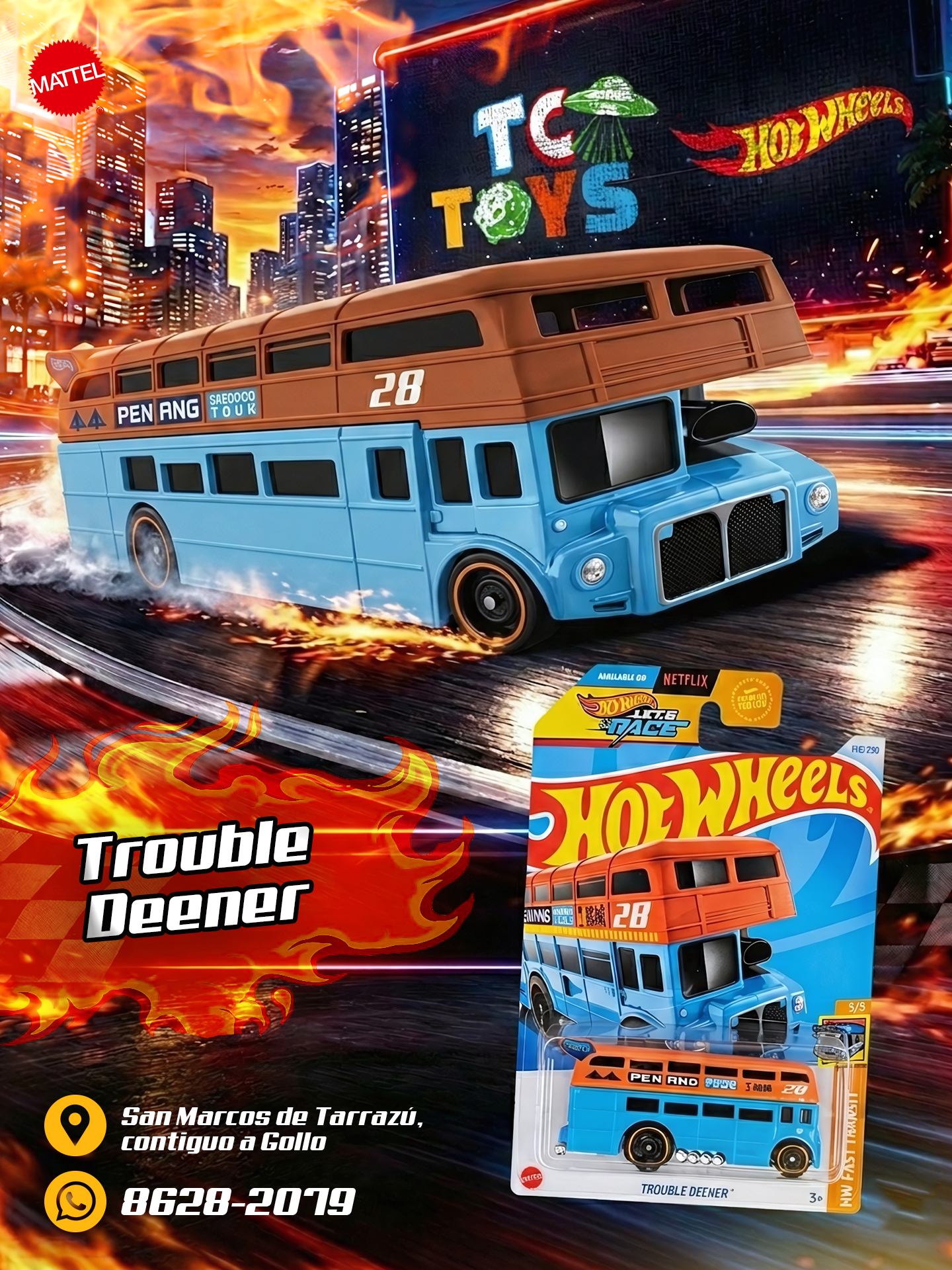 Hot Wheels Trouble Decker Celeste.
