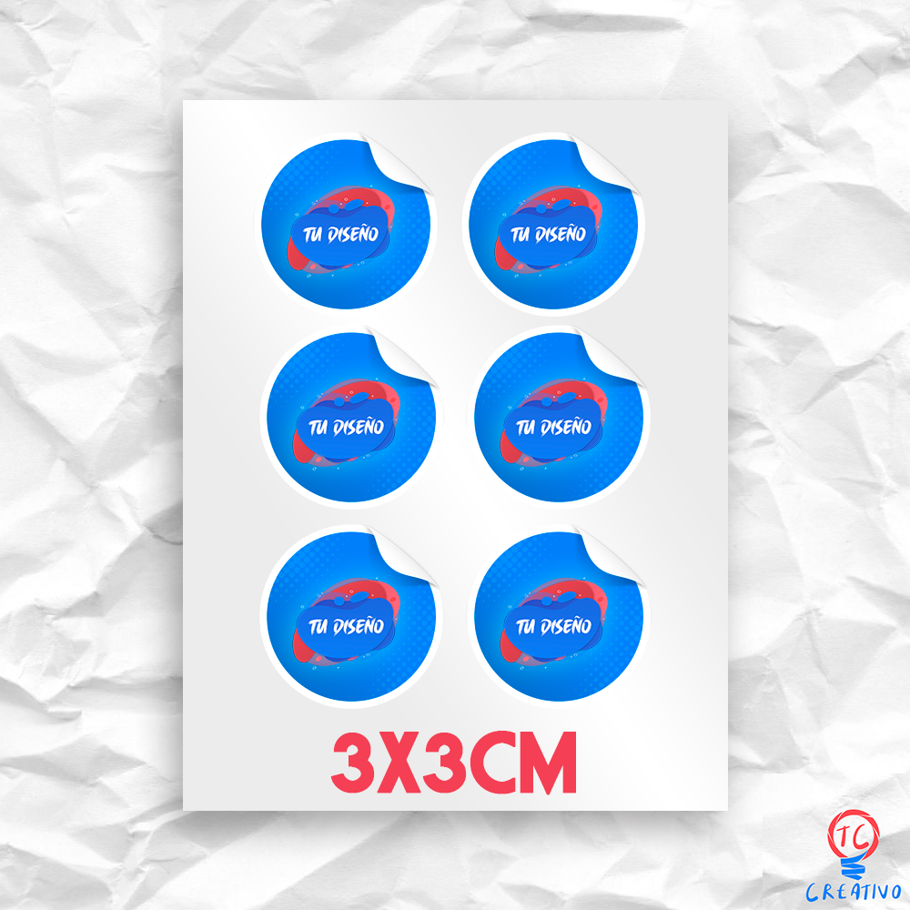 Stickers Troquelados Combo 3x3cm