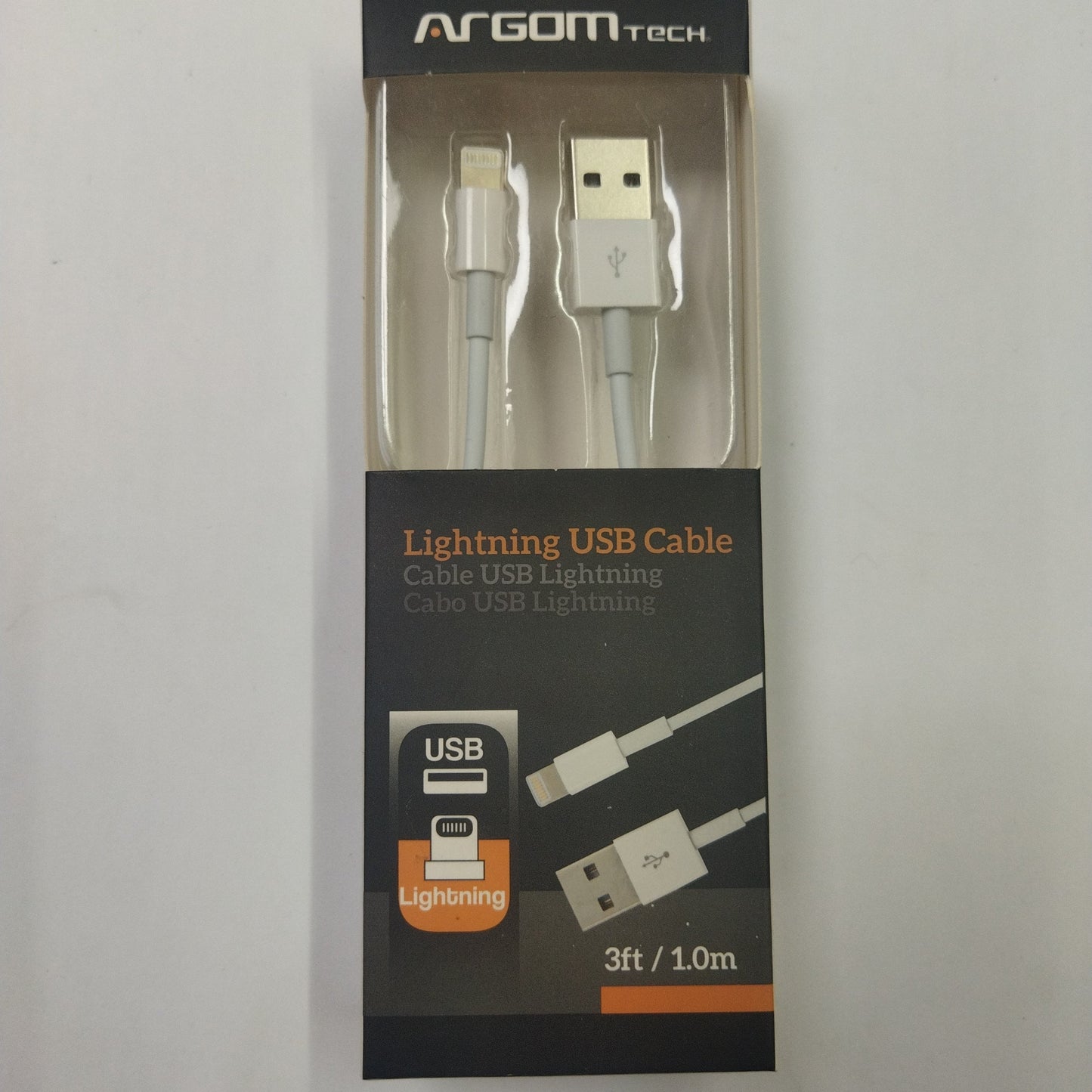 Cable de carga para iPhone Argom, USB 1.0m, modelo ARG-CB-0037 Distribucion