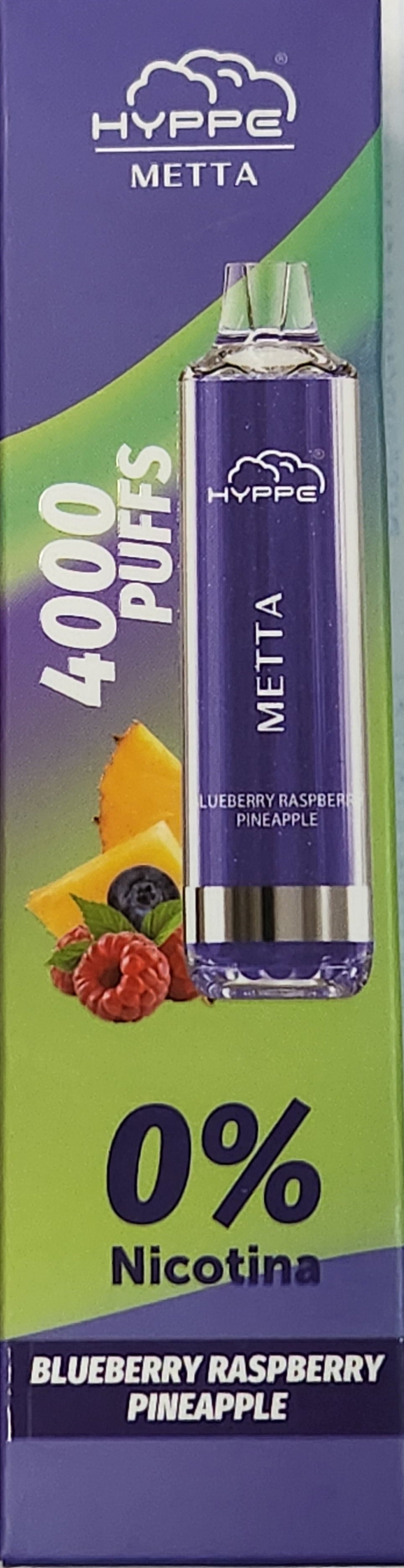 Hyppe Metta Blueberry Raspberry Pineapple 4000 puffs 0%.