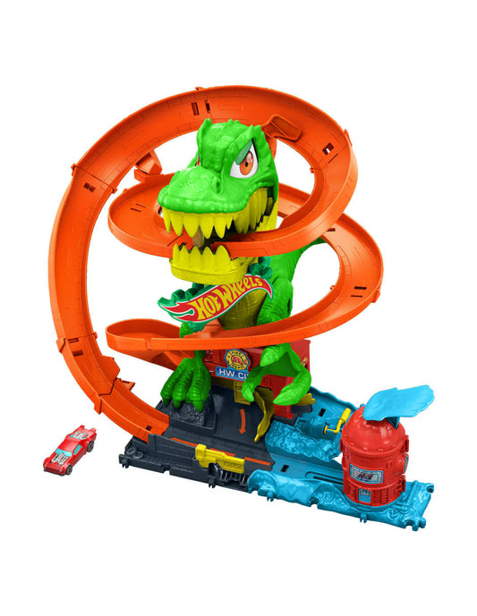 Pista Hot Wheels City ¡Derrota al T-Rex!.