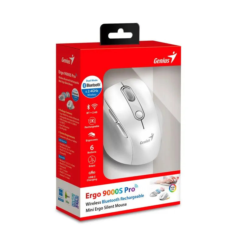 Mouse Inalámbrico Genius Ergo 9000S Pro.