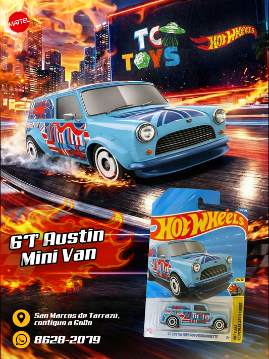 Hot Wheels 67 Austin Mini Van/Fourgonnette Celeste.