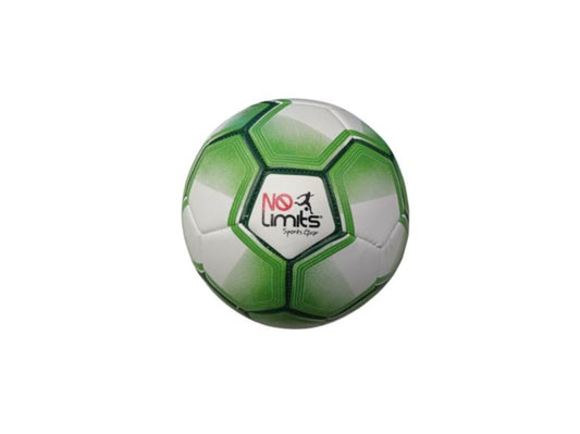Balón de Futbol #5 No Limits Blanco con Verde.