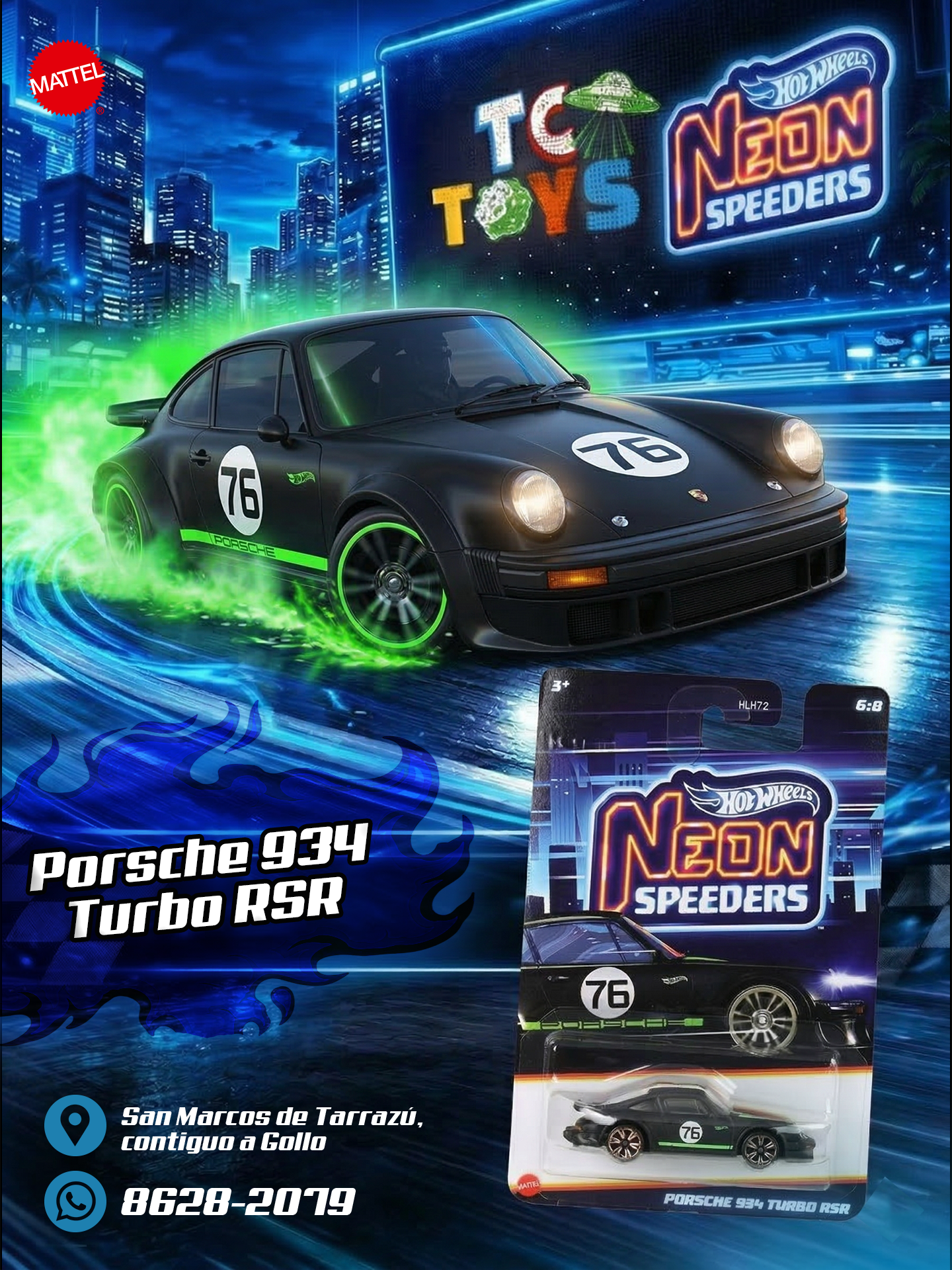 Hot Wheels Neon Speeders Porsche 934 Turbo RSR.