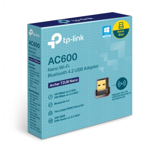 Adaptador Tp-Link Nano USB W-Fi y Bluetooth AC600 Archer T2UB Nano.