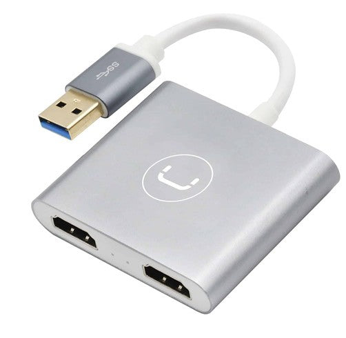 Adaptador Unno Tekno USB a Doble HDMI HB1102SV.