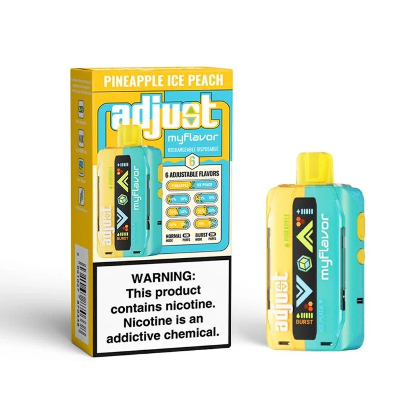 Adjust MyFlavor Pineapple Ice Peach 40000 puffs.