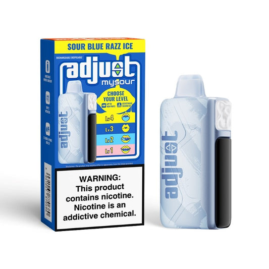 Adjust Mysour Sour Blue Razz Ice 40000 puffs.